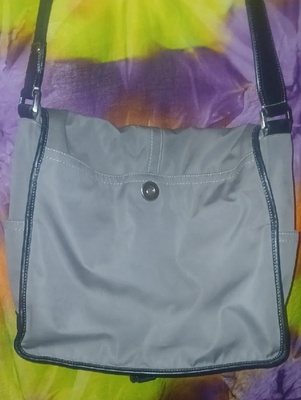 Y2K Coach Men’s Messenger Bag in Gray with Black Strap